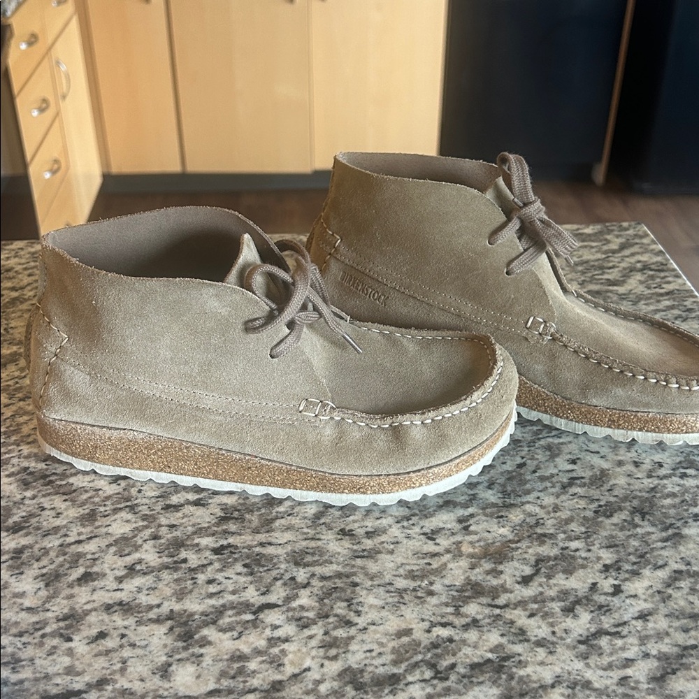 Birkenstock Maidan Suede Leather Taupe Moccasin - Picture 4 of 8